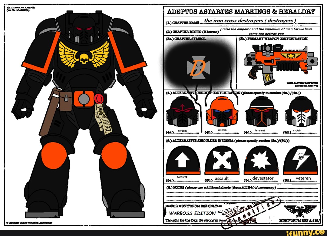 I made a home brew space marine chapter ADEPTUS ASTARTES MARKINGS