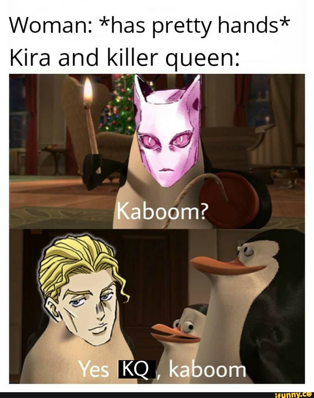 Woman: *has pretty hands* Kira and killer queen: re Kaboom? Yes IIKQ ,  kaboom - iFunny Brazil