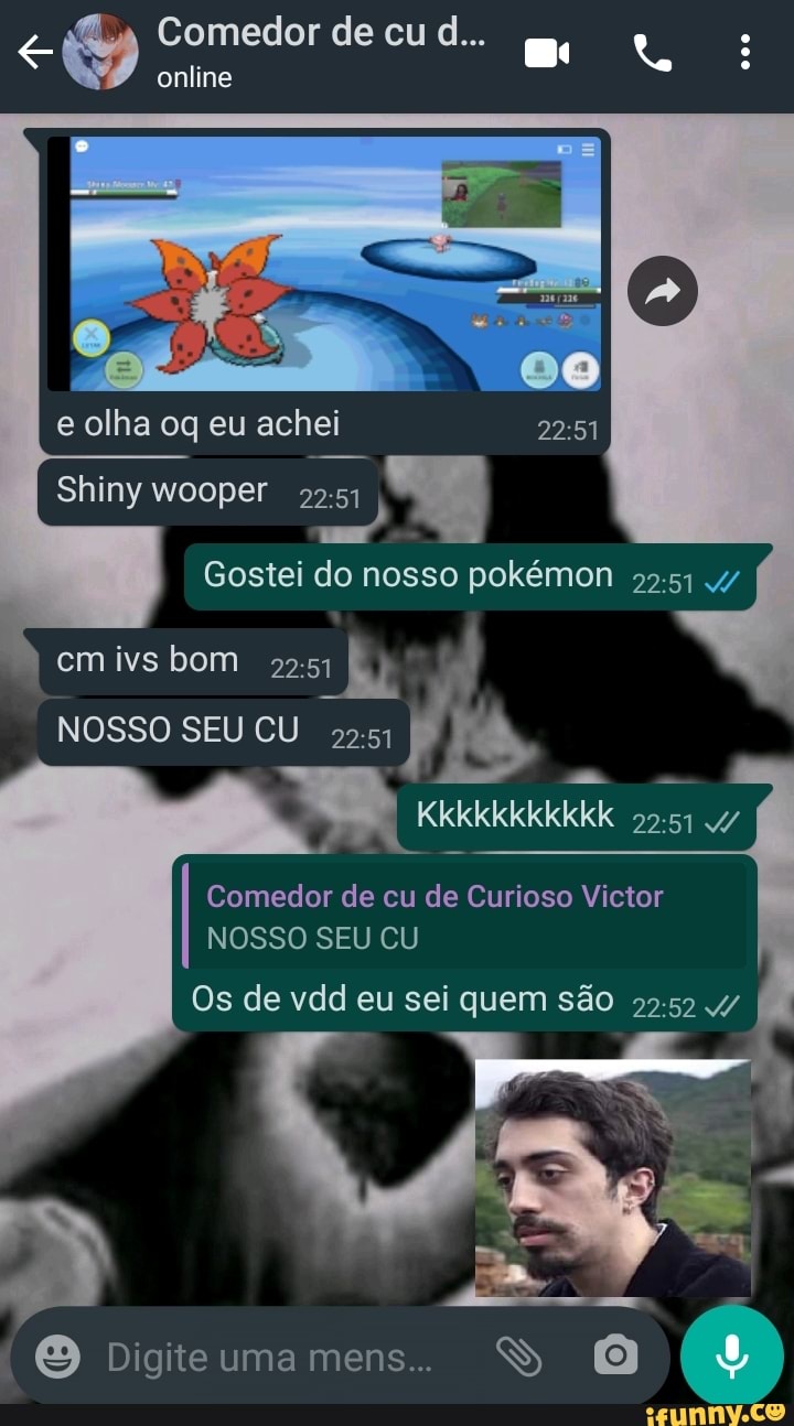 Comedor de cu d... online e olha og eu achei Shiny wooper Gostei do nosso  pokéman