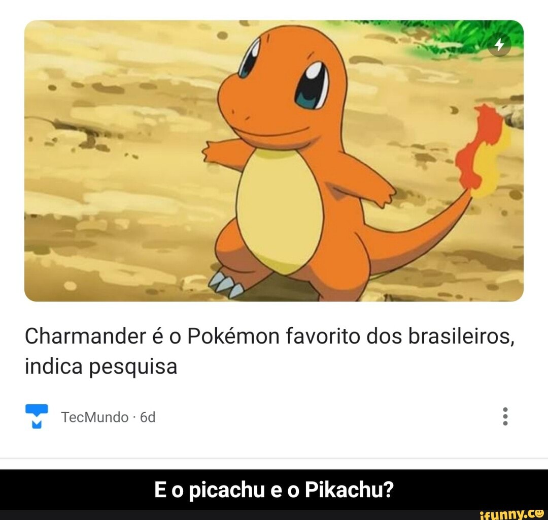 Charmander é o Pokémon favorito dos brasileiros, indica pesquisa