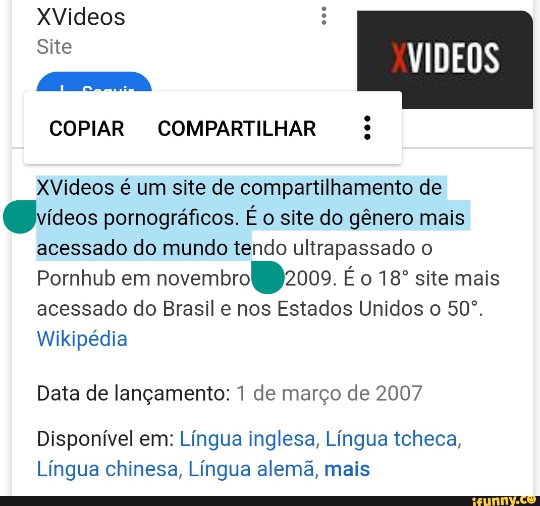 VIDEOS XVideos é um site de compartilhamento de videos pornográficos. É o  site do gênero mais