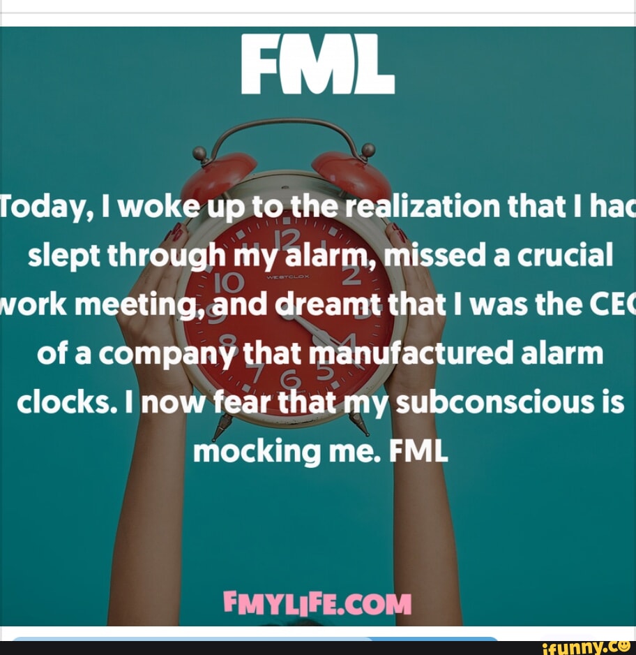 Loday, I woke up to the realization that I hac slept through my alarm