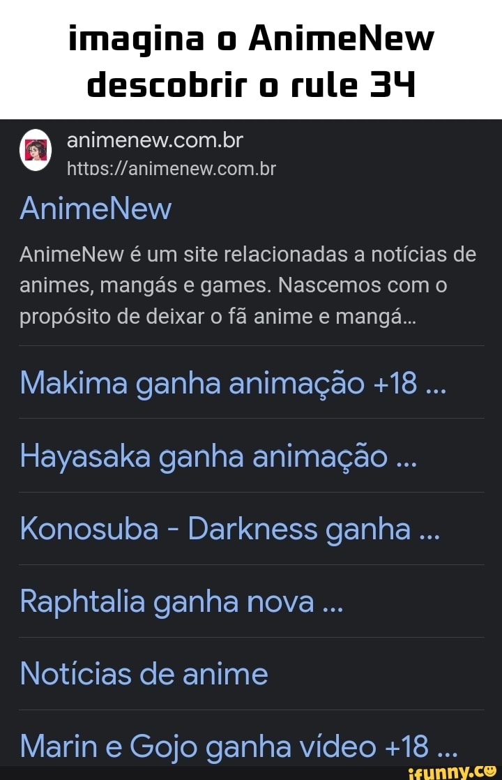 Imagina o AnimeNew descobrir o rule 34 animenew.com.br AnimeNew AnimeNew é  um site relacionadas