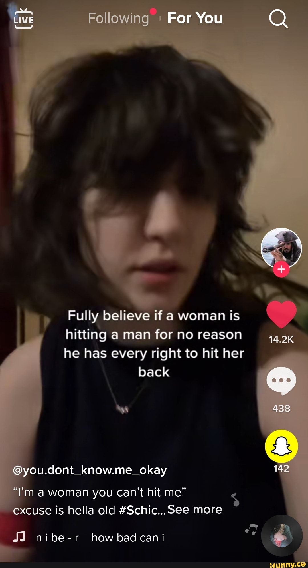 Following For You Q Fully believe if a woman is hitting a man for no reason