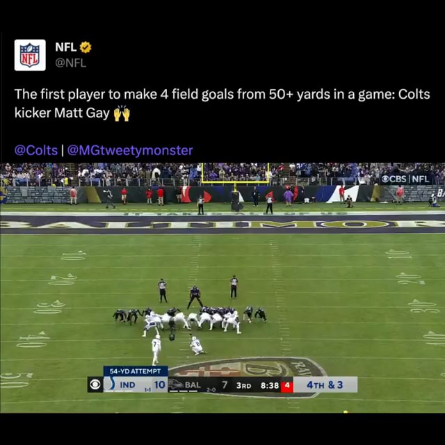 Colts' Matt Gay is 1st in NFL history to make 4 FGs of 50 yards or longer -  ESPN