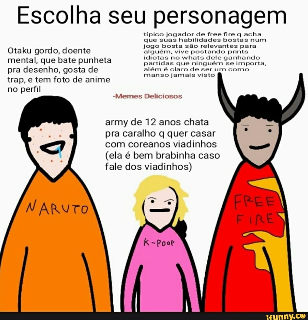 Comentários babacas feitos por alguém usando foto de anime/meme.