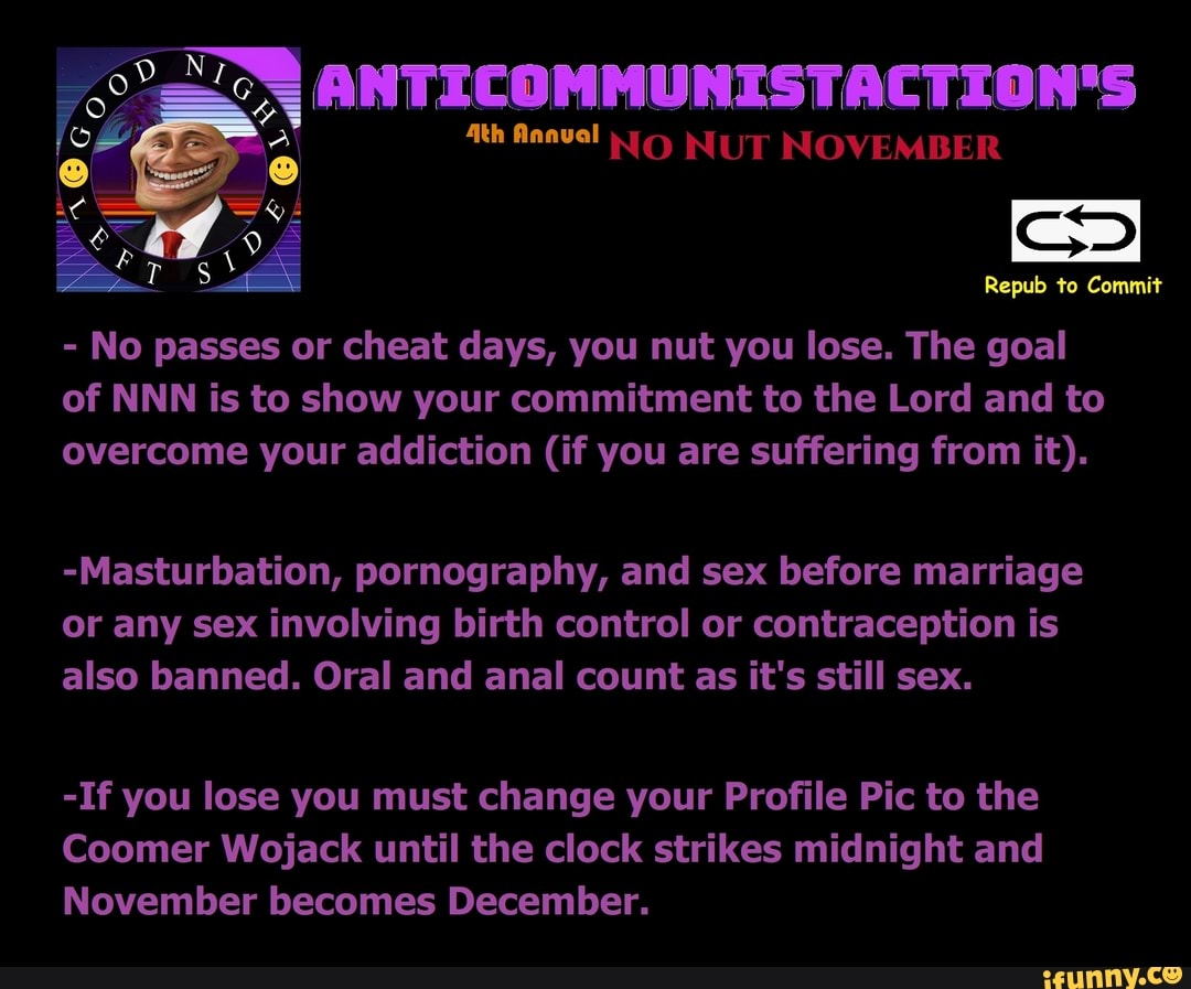 TAG Ath Aaaval NUT NOVEMBER Repub to Commit - No passes or cheat days, you  nut you