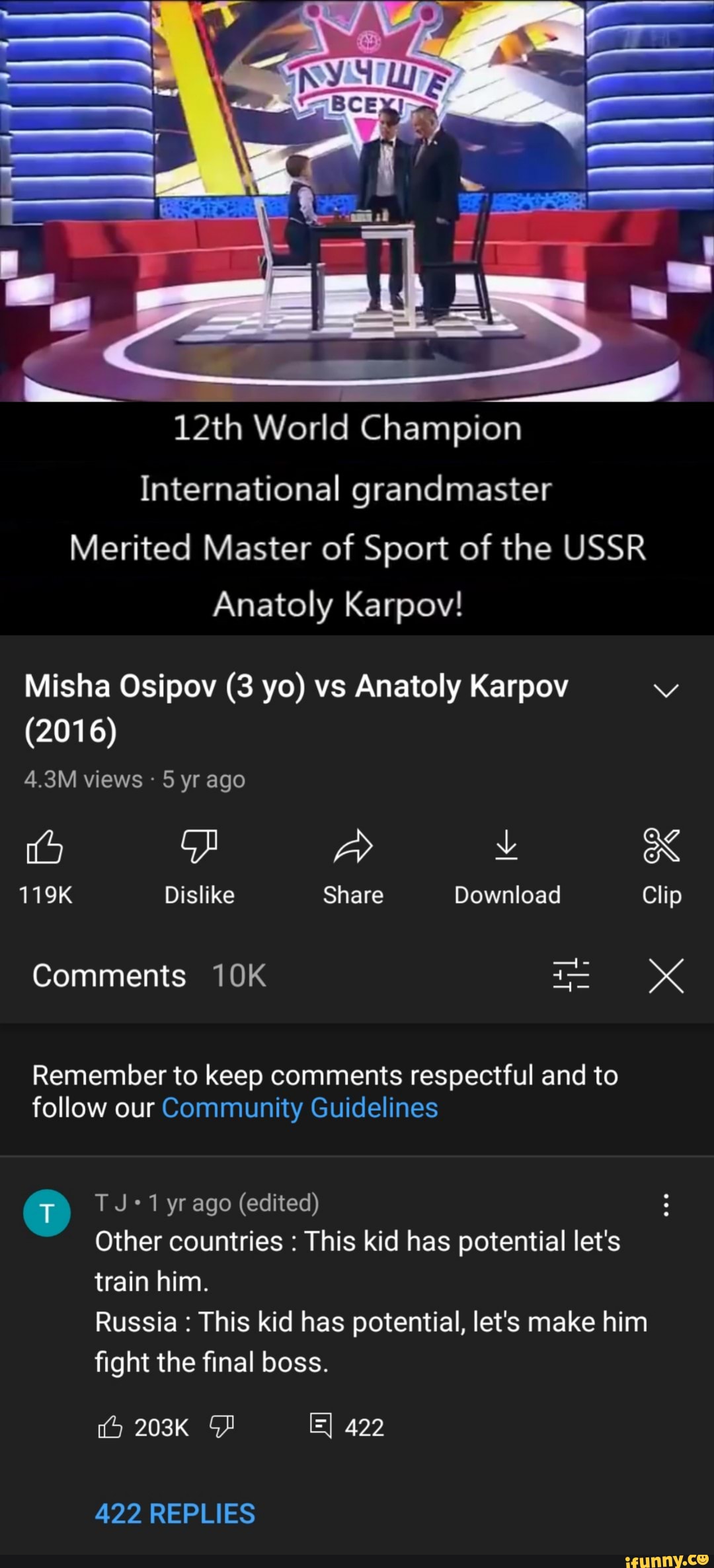 12th World Champion International grandmaster Merited Master of Sport of  the USSR Anatoly Karpov! Misha Osipov (