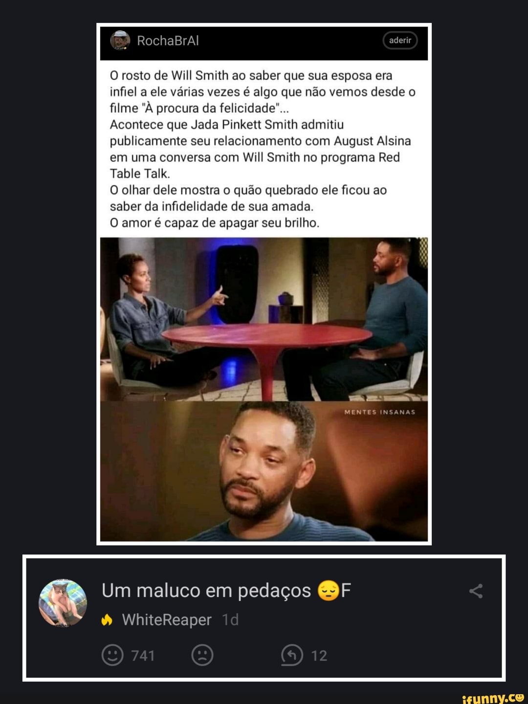 O rosto de Will Smith ao saber que sua esposa era infiel a ele várias vezes