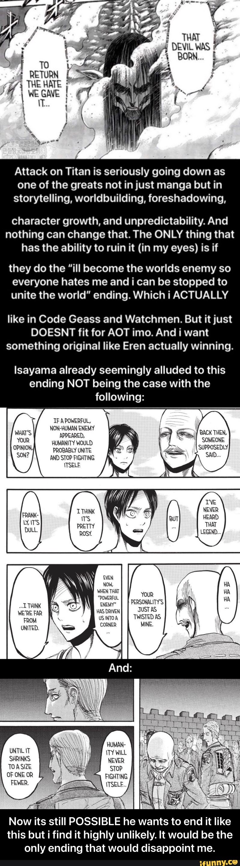 Aot really copied Code Geass's homework but still ended up failing lol :  r/titanfolk