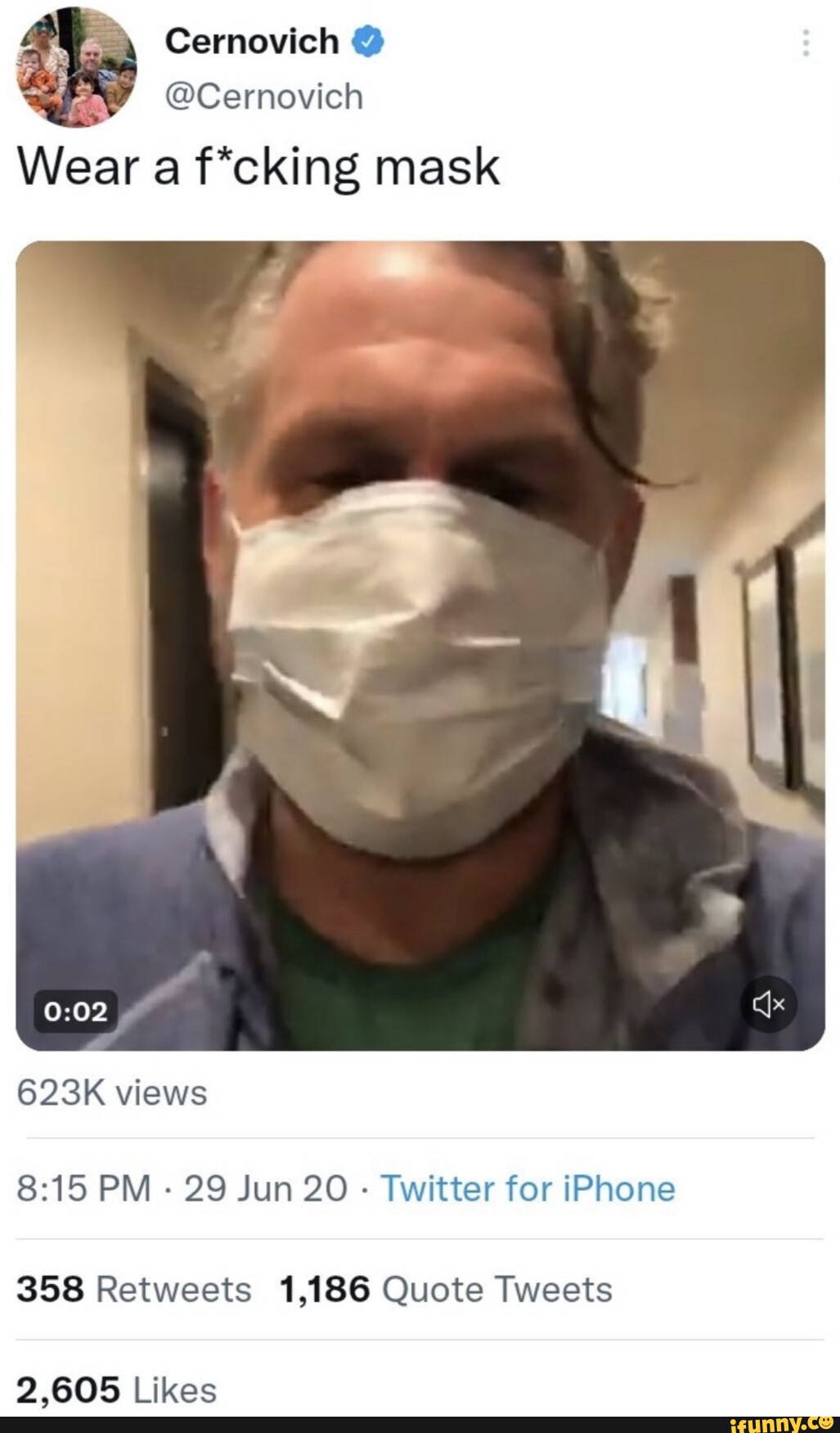 Cernovich Cernovich Wear f*cking mask 623K views PM 29 Jun 20 Twitter