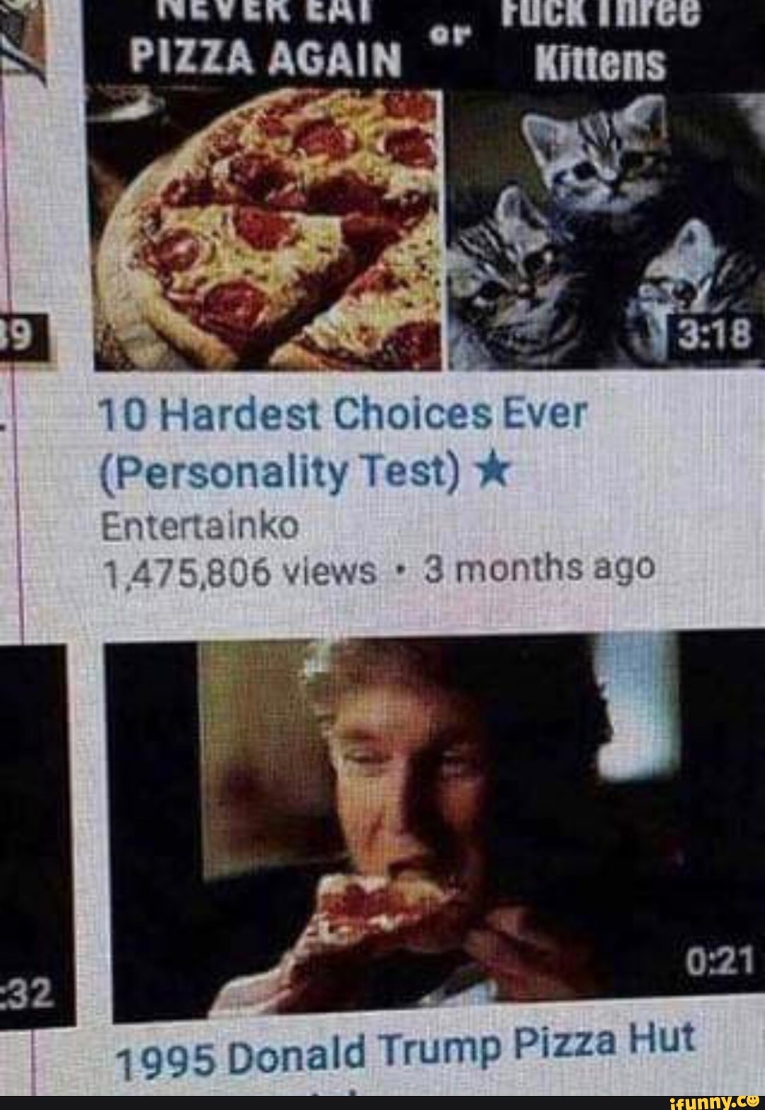 10 Hardesx Choices Ever (Personality Test) * 1995 Donald Trump Pizza Hut -  iFunny Brazil