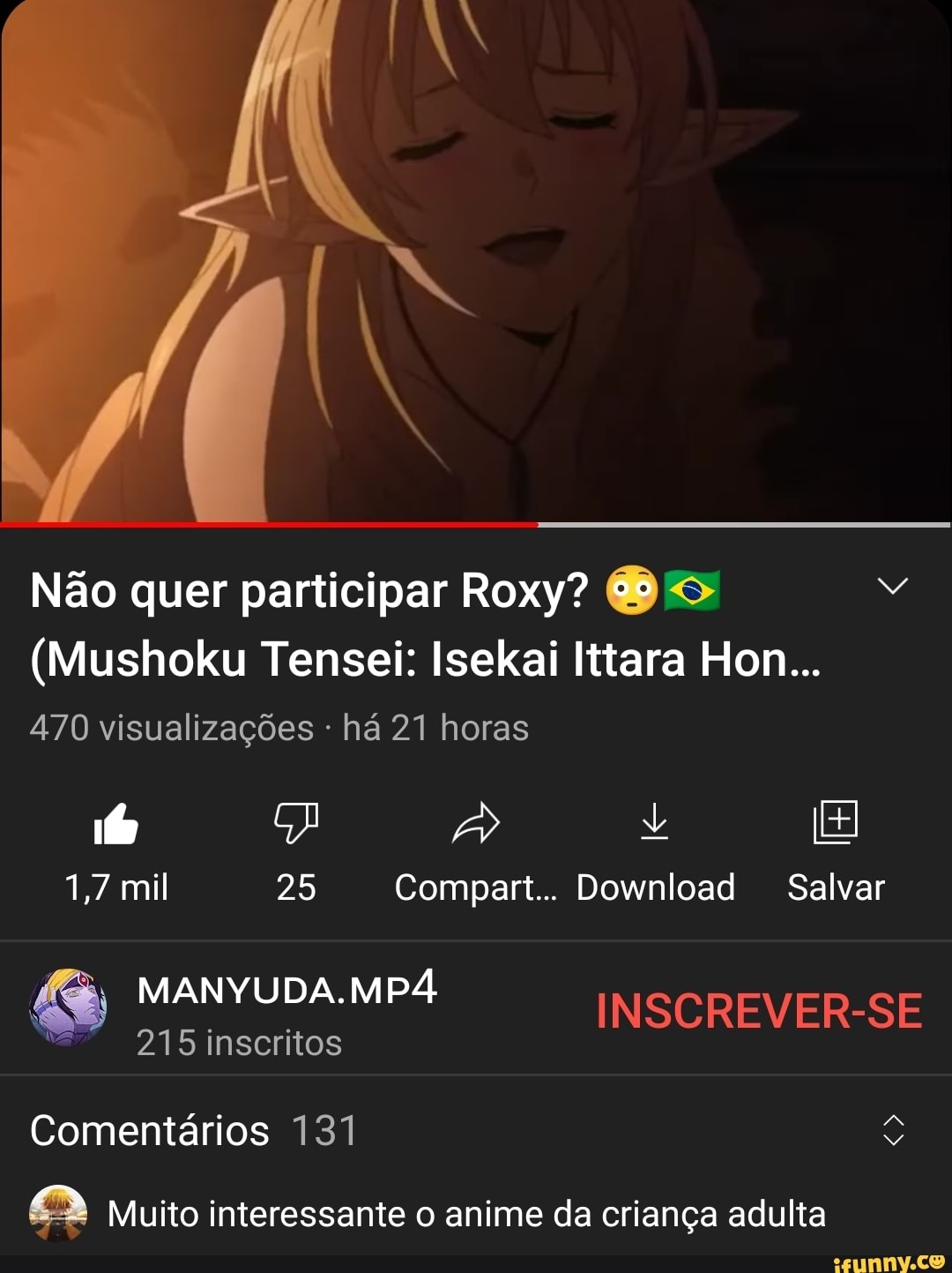 Não Quer Participar Roxy? (Mushoku Tensei: Isekai Ittara Hon.