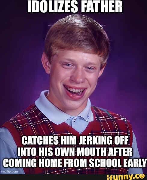 IDOLIZES FATHER CATCHES HIM JERKING OFF INTO HIS OWN MOUTH AFTER COMING ...