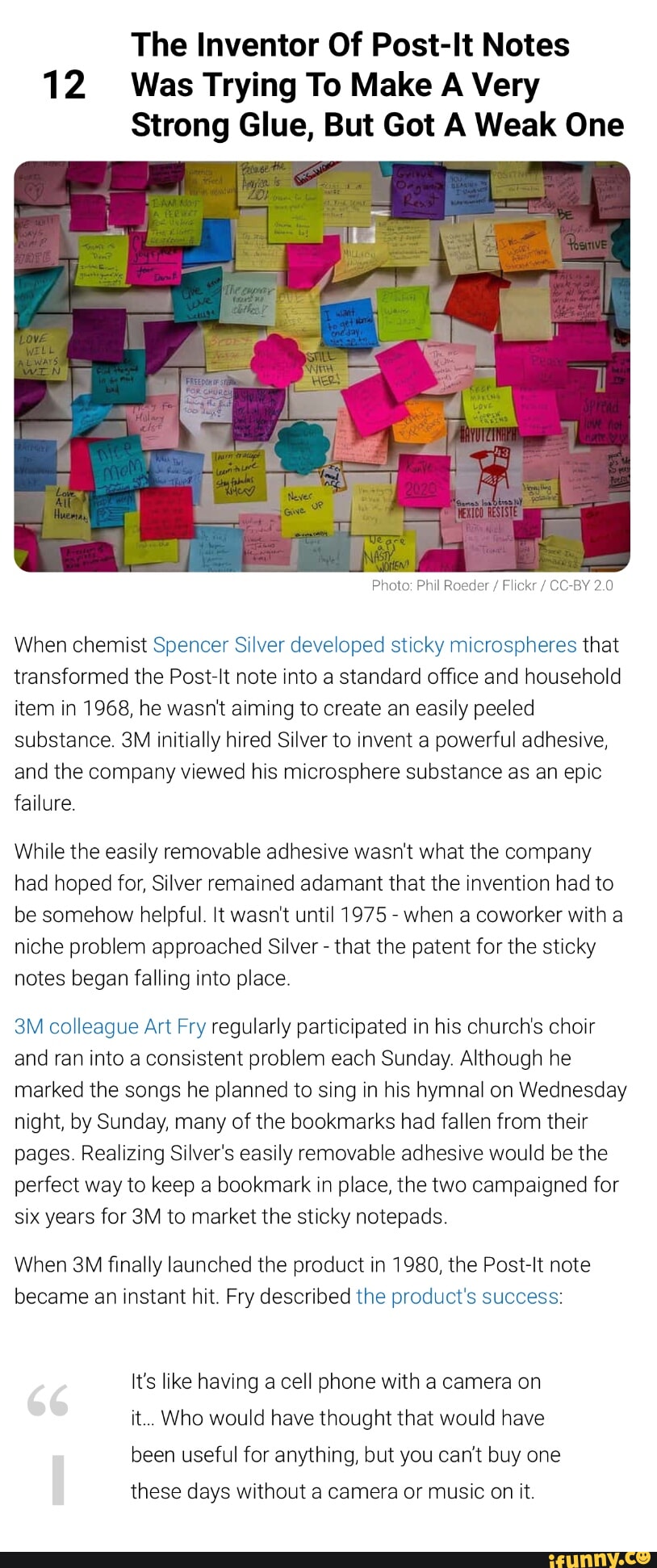 Sticky Note Inventions The Inventor Of Post-It Notes 12 Was Trying To Make A Very Strong Glue ...