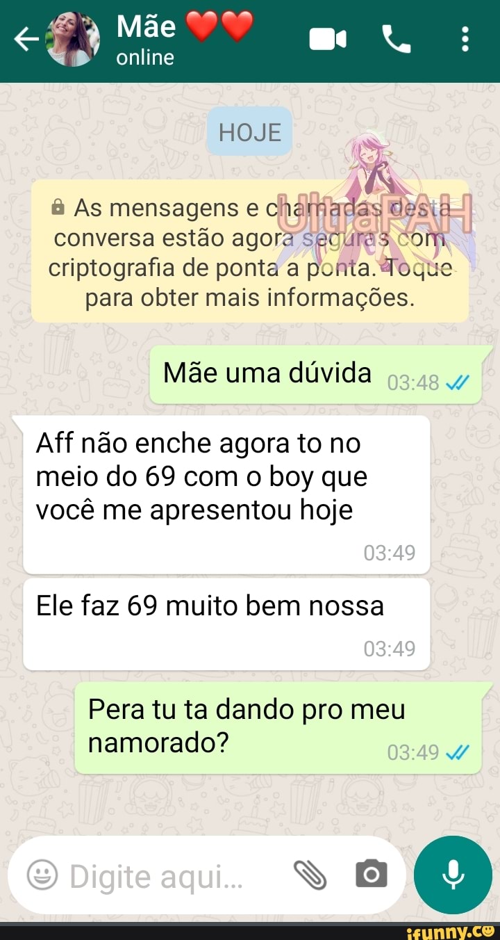 Mãe online HOJE & As mensagens e chá conversa estão agora com li  criptografia de ponta