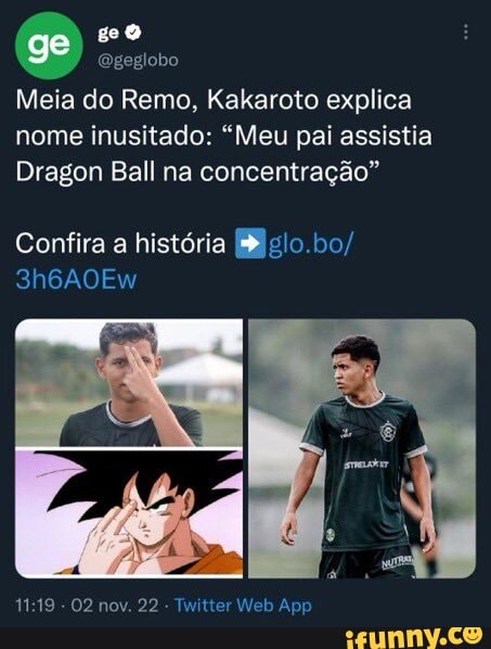 Meia do Remo, Kakaroto explica nome inusitado: “Meu pai assistia Dragon  Ball na concentração”, futebol
