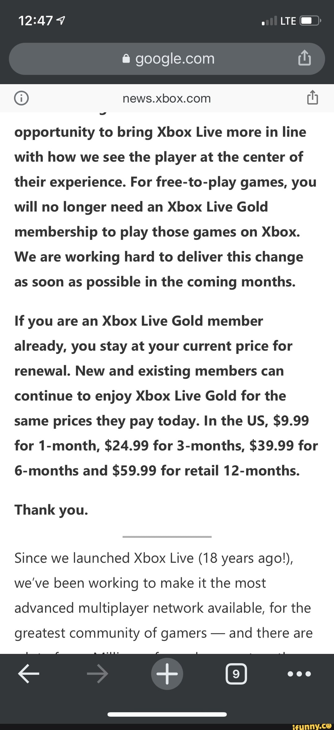 Xbox Live Gold is no longer required to play free-to-play multiplayer games