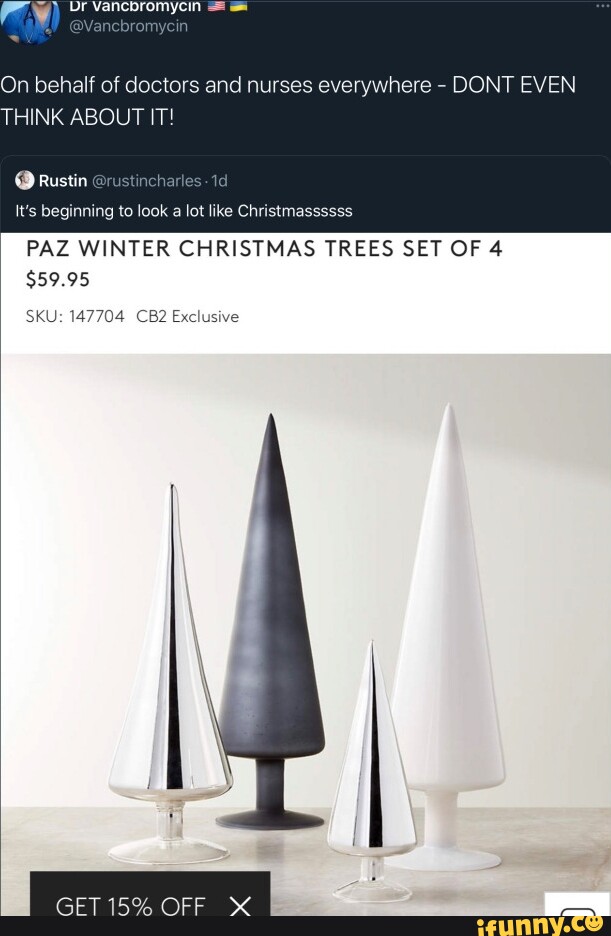 Paz winter christmas trees set of 4 Clearance