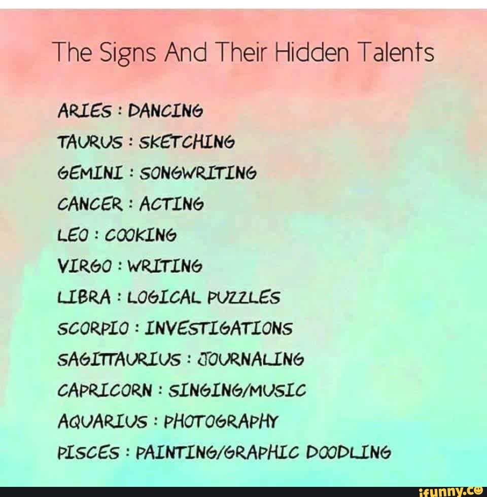 The Signs And Their Hidden Talents ARIES DANCING TAURUS