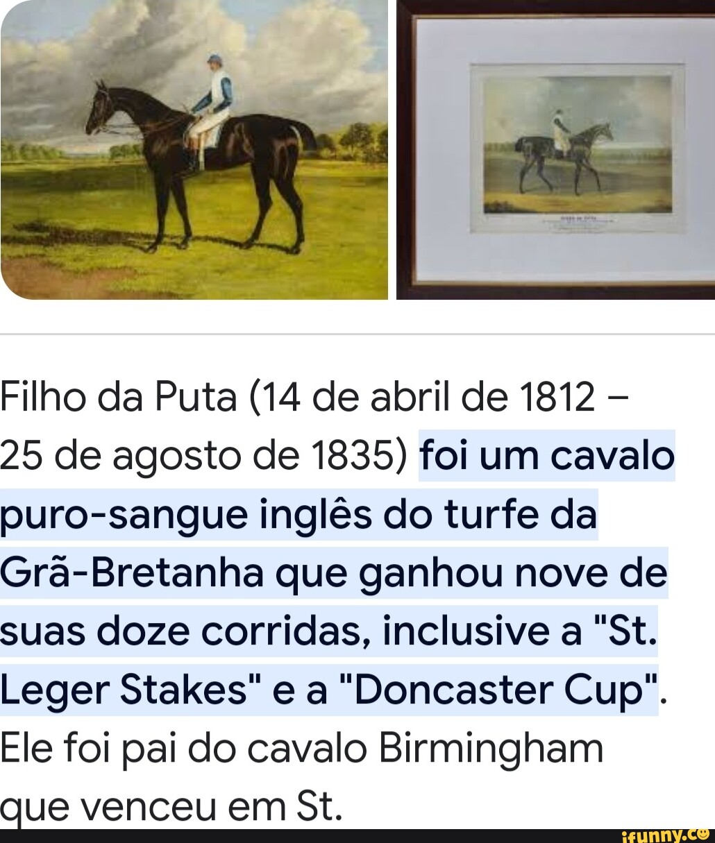 Filho da Puta (14 de abril de 1812 25 de agosto de 1835) foi um cavalo