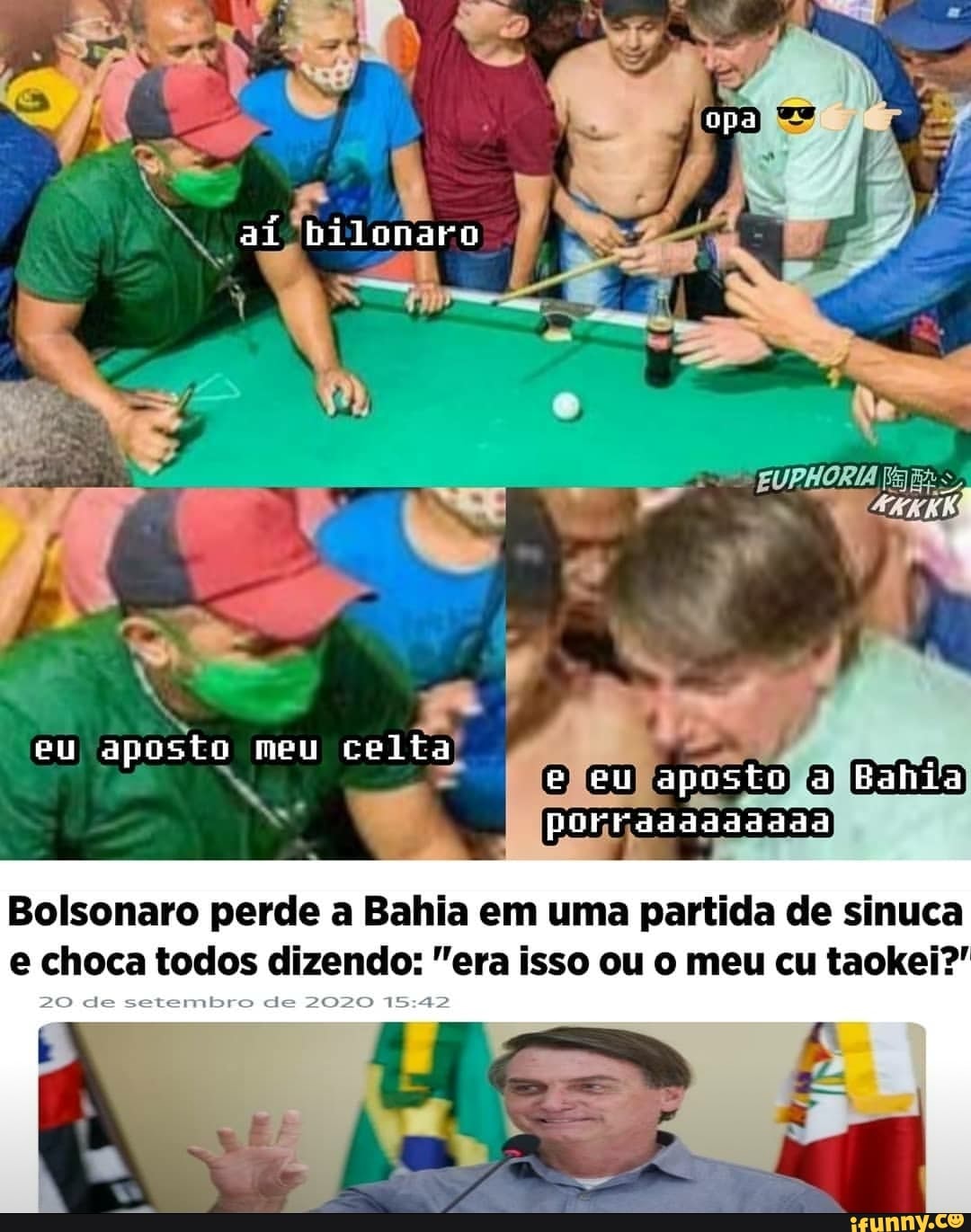 Opa aí bilonaro eu aposto meu celta eu aposto Bahia Bolsonaro perde a Bahia  em uma