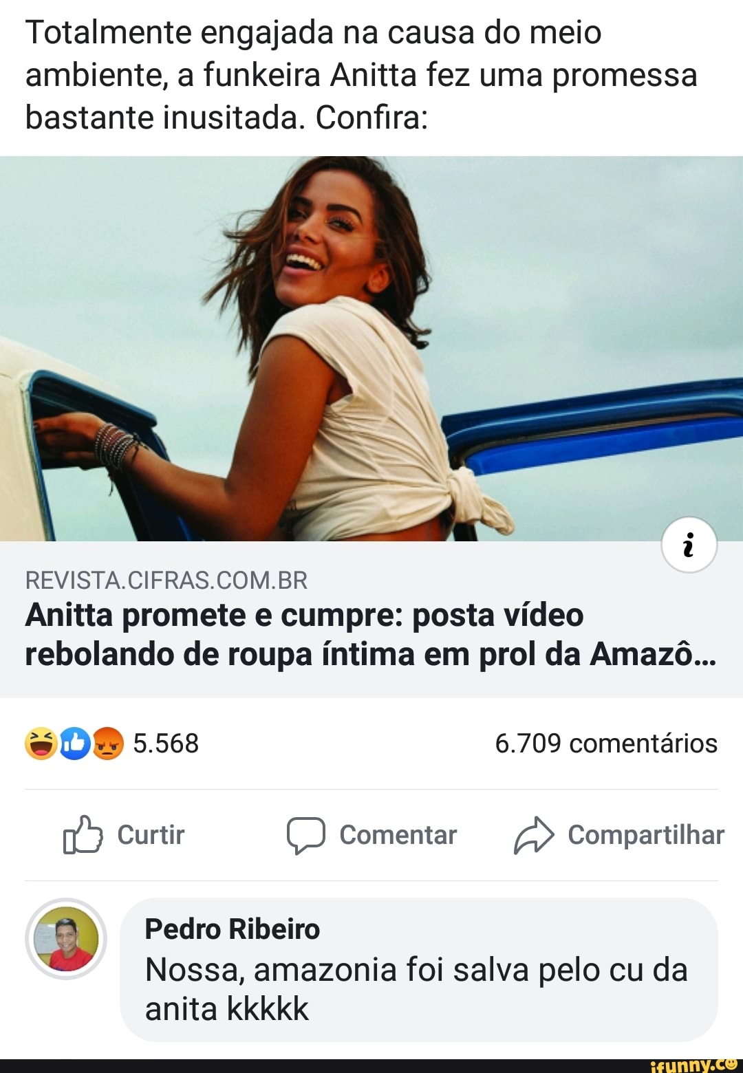 Totalmente engajada na causa do meio ambiente, a funkeira Anitta fez uma  promessa bastante inusitada. Confira: