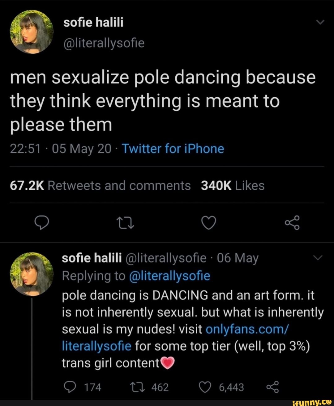 Sofie halil @literal ie men sexualize pole dancing because they think  everything is meant to please