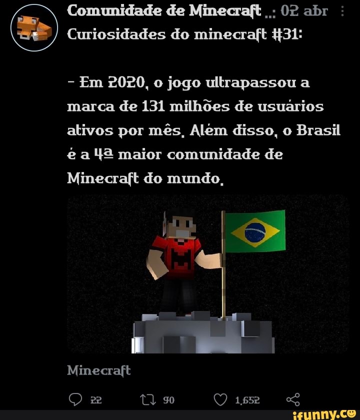 Minecraft - Brasil é a 4ª maior comunidade de Minecraft do mundo