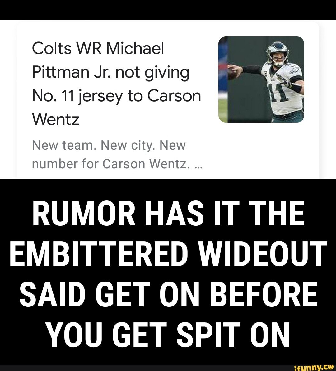 Colts: Michael Pittman Jr. is not giving up No. 11 to Carson Wentz