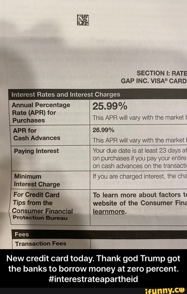 Gap card interest best sale rate