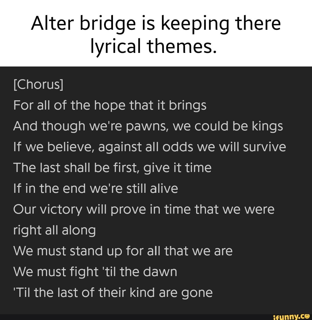 PAWNS & KINGS (TRADUÇÃO) - Alter Bridge 