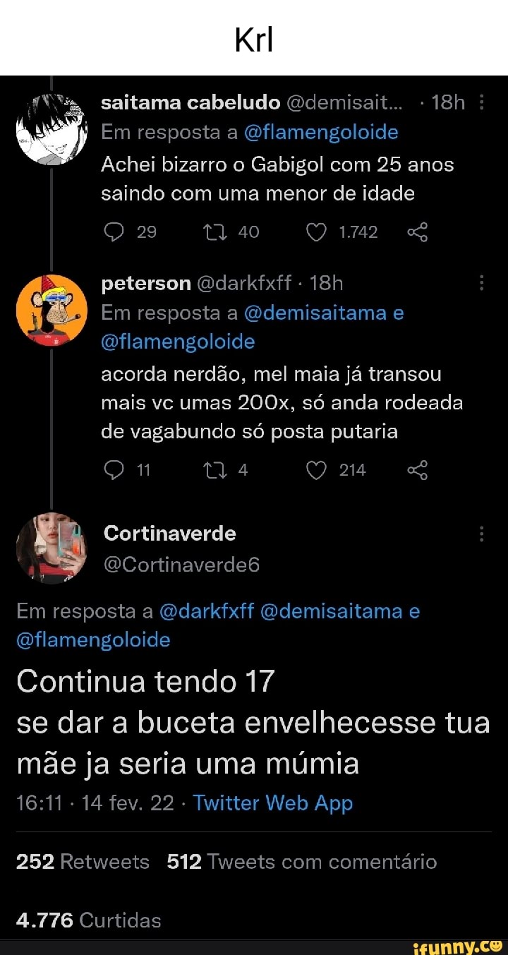 Saitama cabeludo (demisait... - Em resposta a Oflamengoloide Achei bizarro  o Gabigol com 25 anos saindo com