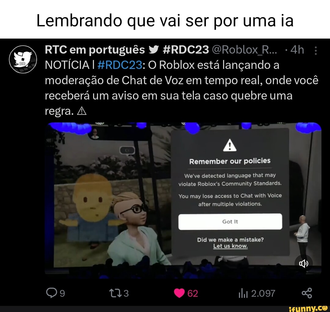 RTC em português  on X: ATUALIZAÇÃO: O suporte do Roblox