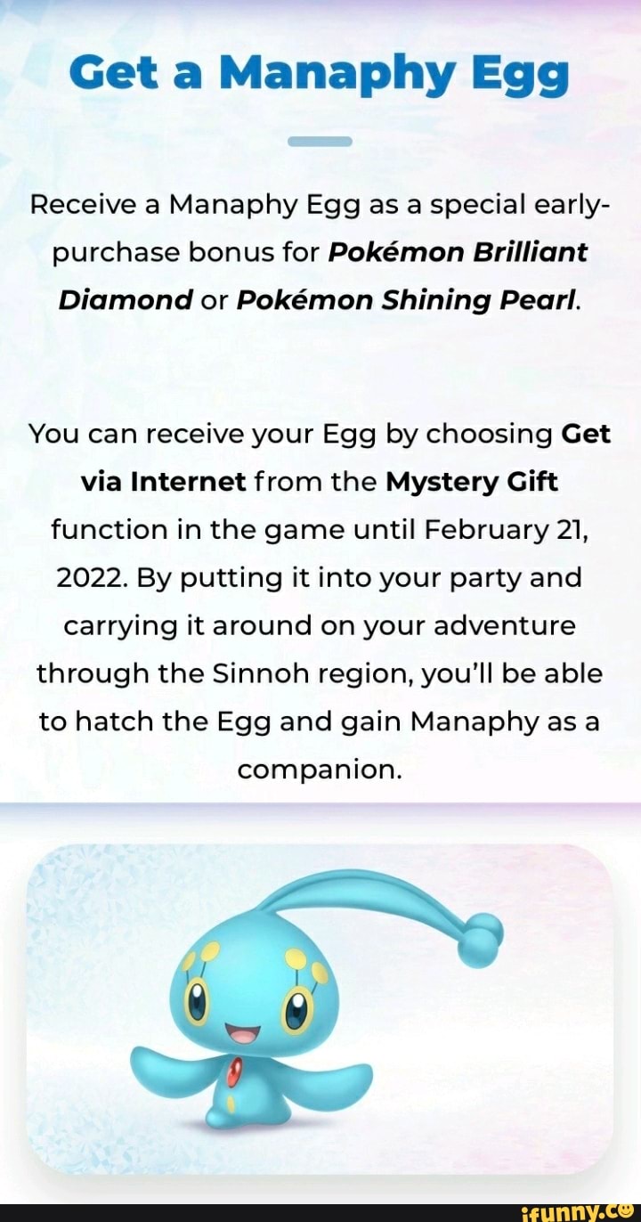 How to get Manaphy Egg and Phione in Pokémon Brilliant Diamond and Shining  Pearl