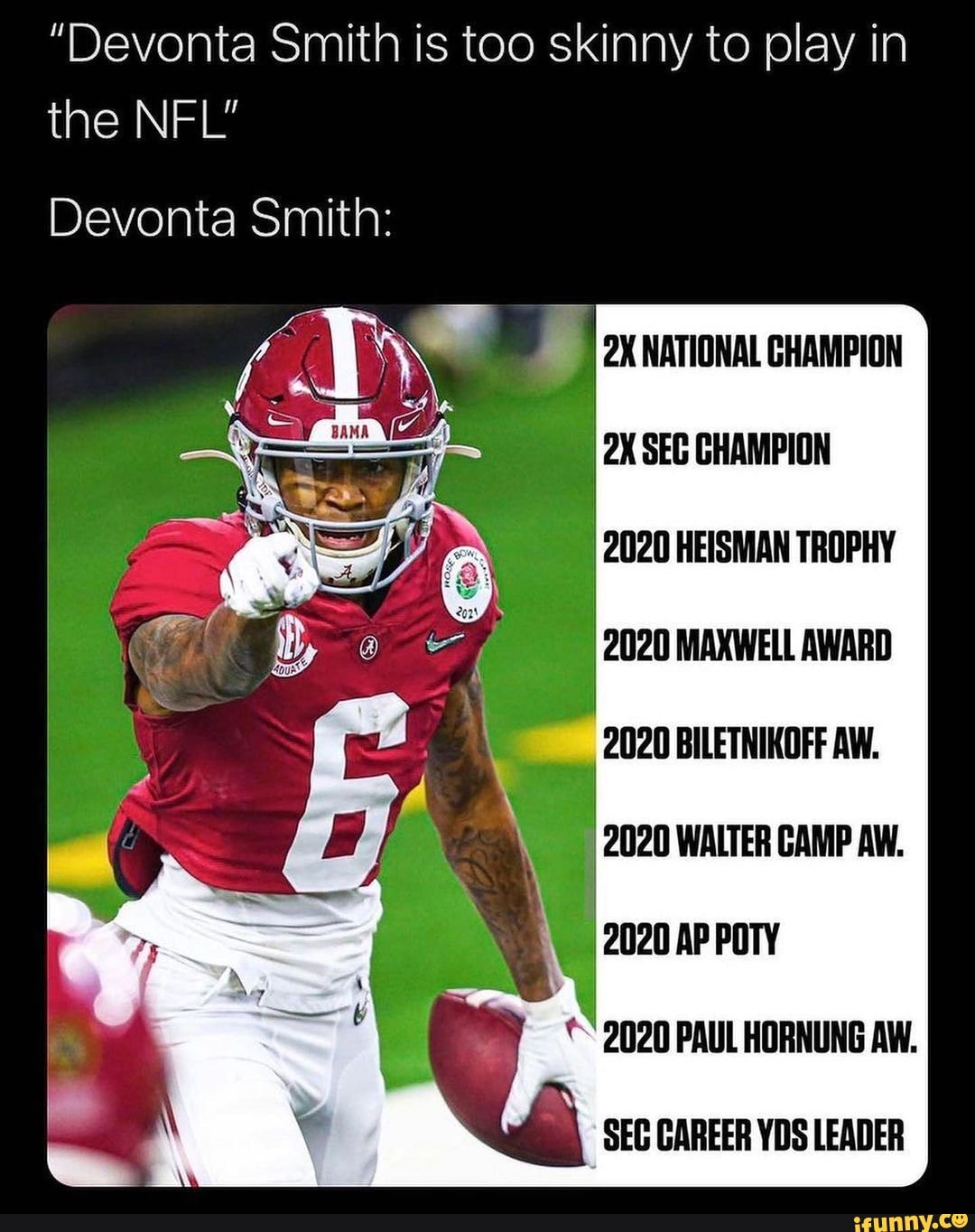 DeVonta Smith Weighs Less Than Expected And His Combine Measurements Are  Causing Quite The Stir Amongst NFL Teams - BroBible