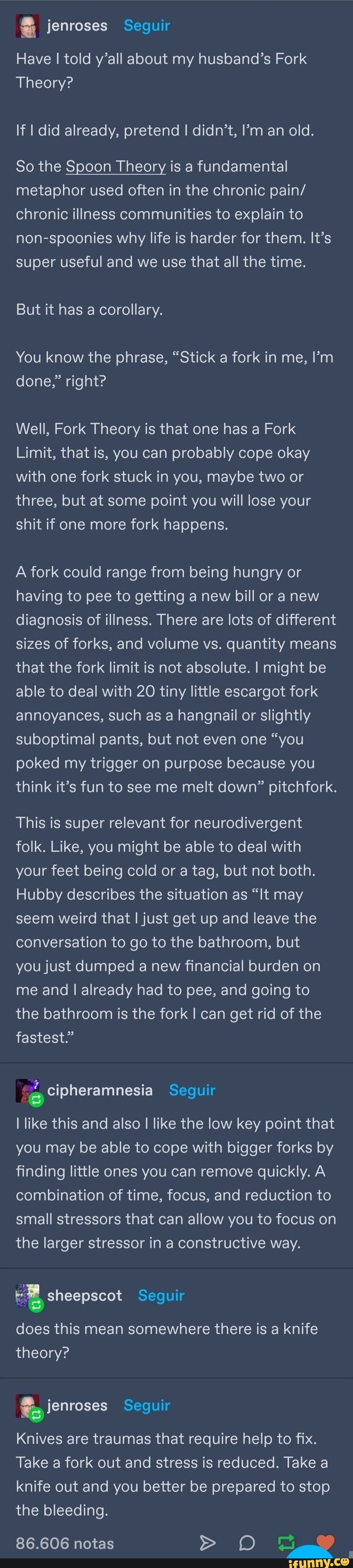 Don't try to rationalize the forks There is no fork - There is no Spoon