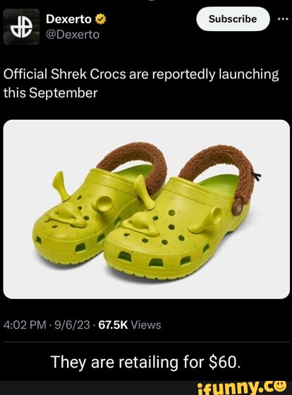 Official Shrek Crocs are reportedly launching this September PM 9