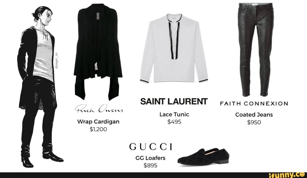 SAINT LAURENT raitn CONNEXION Lace Tunic Coated Jeans Wrap