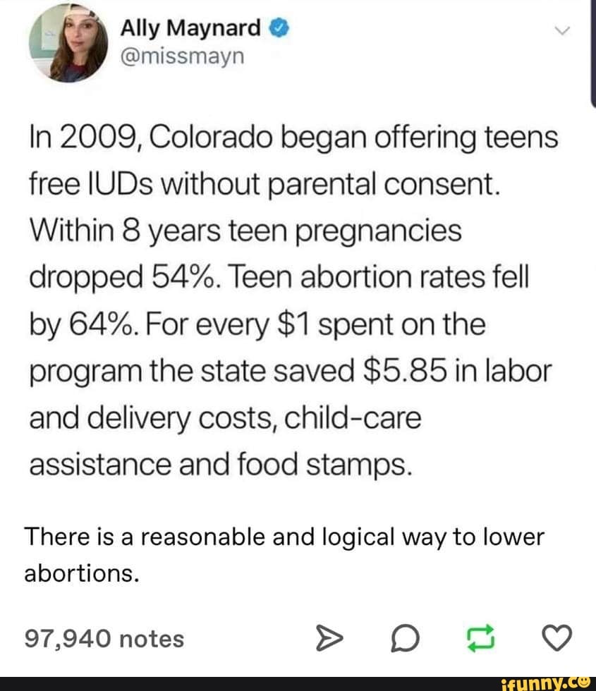 In 2009, Colorado began offering teens free IUDs without parental