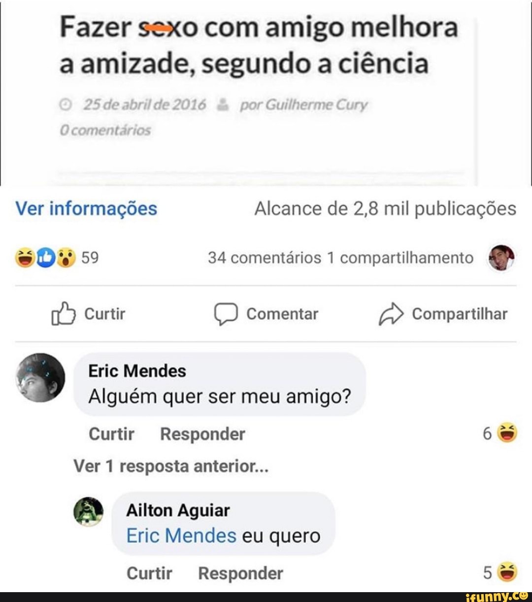 Fazer sexo com amigo melhora a amizade, segundo a ciência or Guilherme Cury  Ver informações Alcance