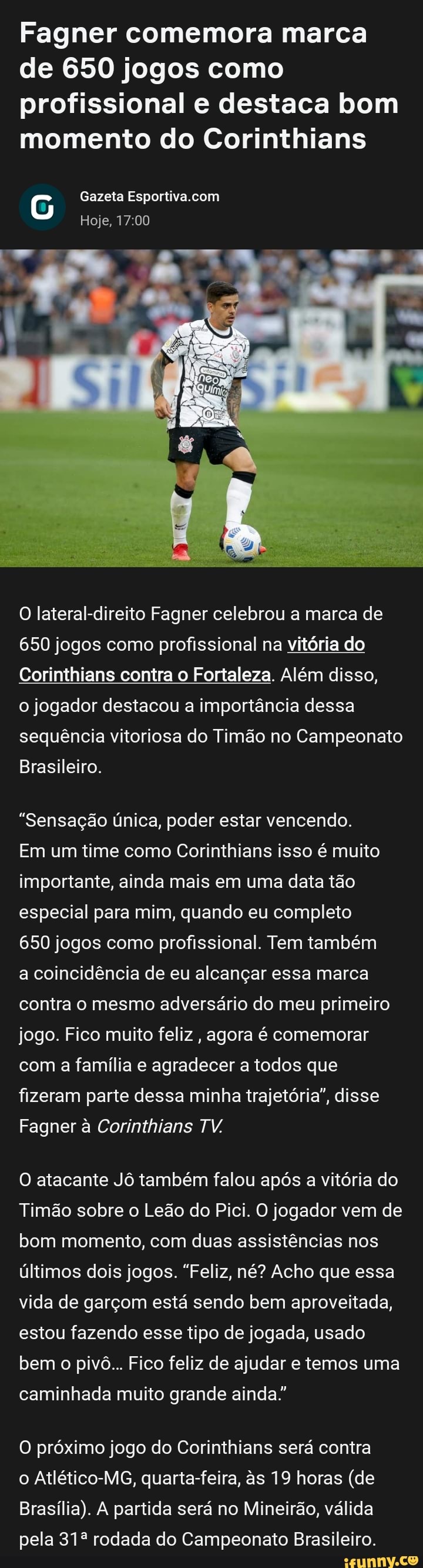 Próximos jogos do Corinthians no Campeonato Brasileiro. Quantos