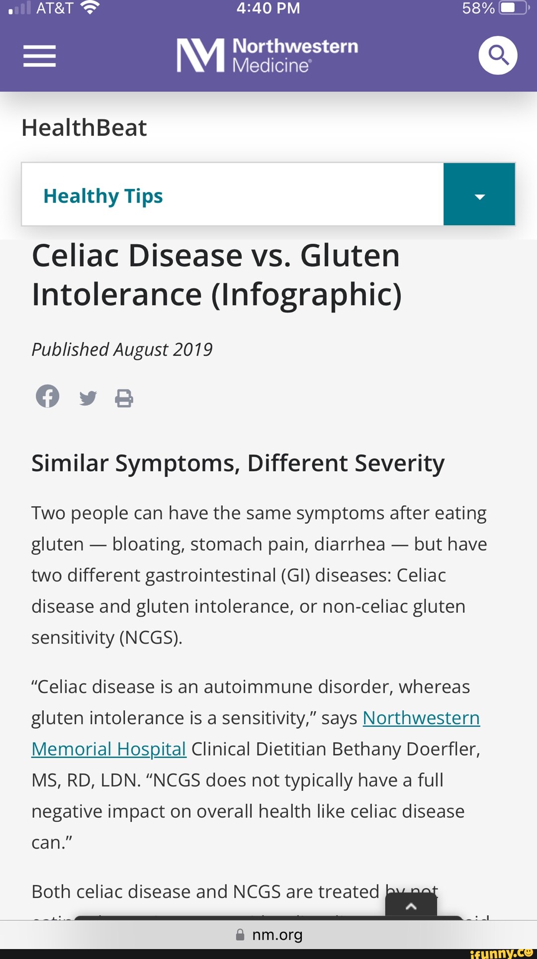 Celiac Disease vs. Gluten Intolerance (Infographic)