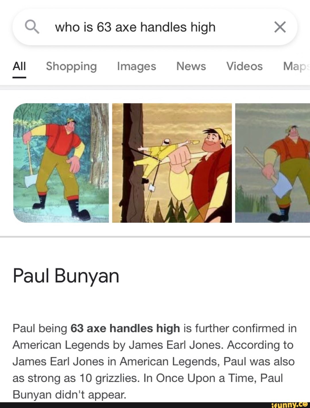 Who is 63 axe handles high Xx All Shopping Images News Videos Ma Paul  Bunyan Paul