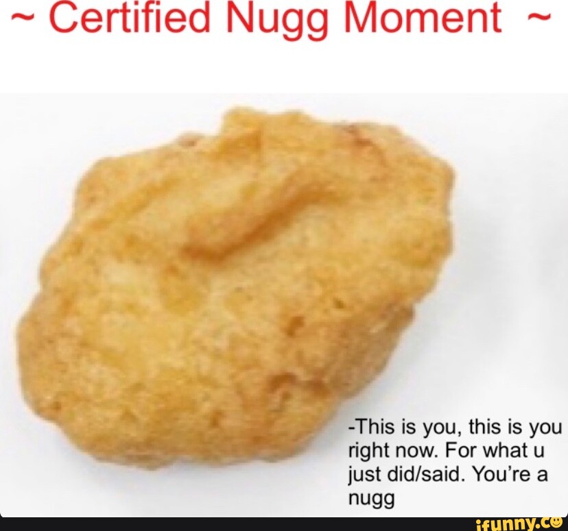  Certified Nugg Moment This is you, this is you right now. For what