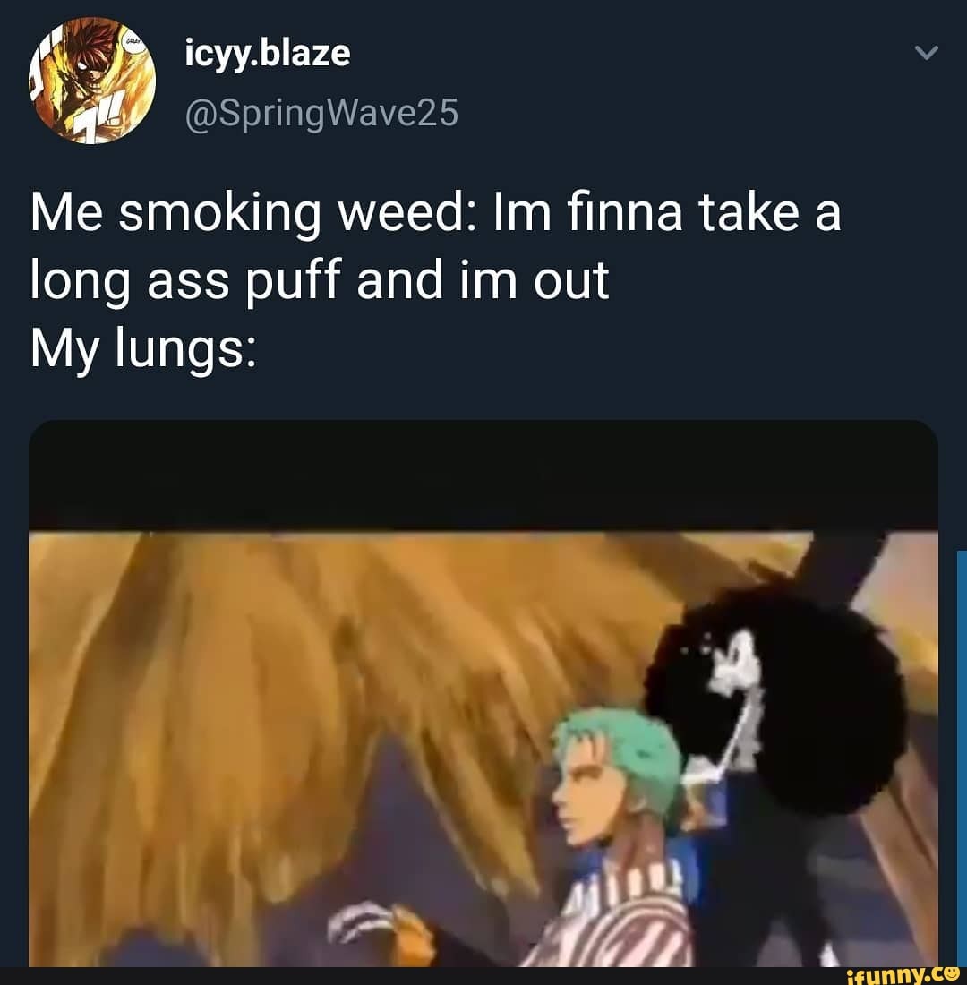 Me smoking weed: Im finna take a long ass puff and im out My lungs