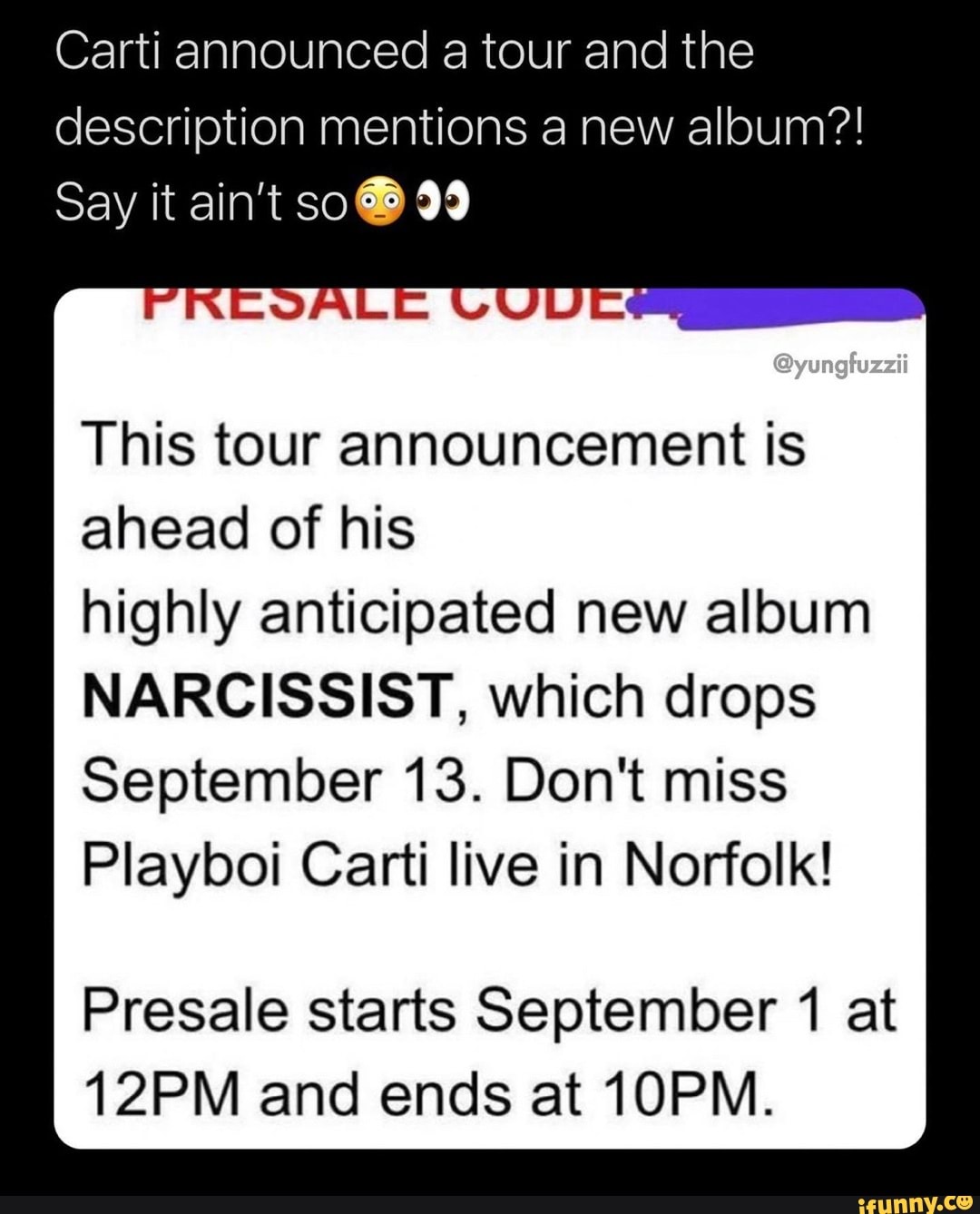 Playboi Carti Announces 'Narcissist' Tour