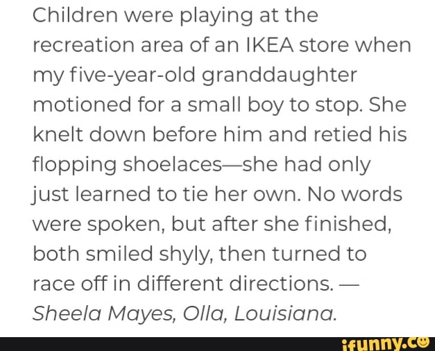 Children were playing at the recreation area of an IKEA store when my