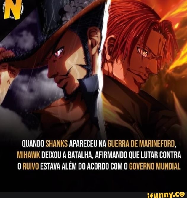 Shanks lembra de quando roubou a fruta atual de Luffy do governo mundi