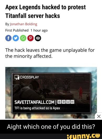 Apex Legends hacked to protest Titanfall server hacks